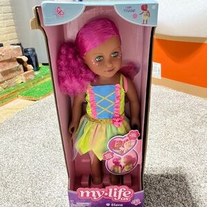 MY LIFE 18" DOLL "ELORA" FAIRY MAKE UP PINK HAIR GREEN EYES NEW